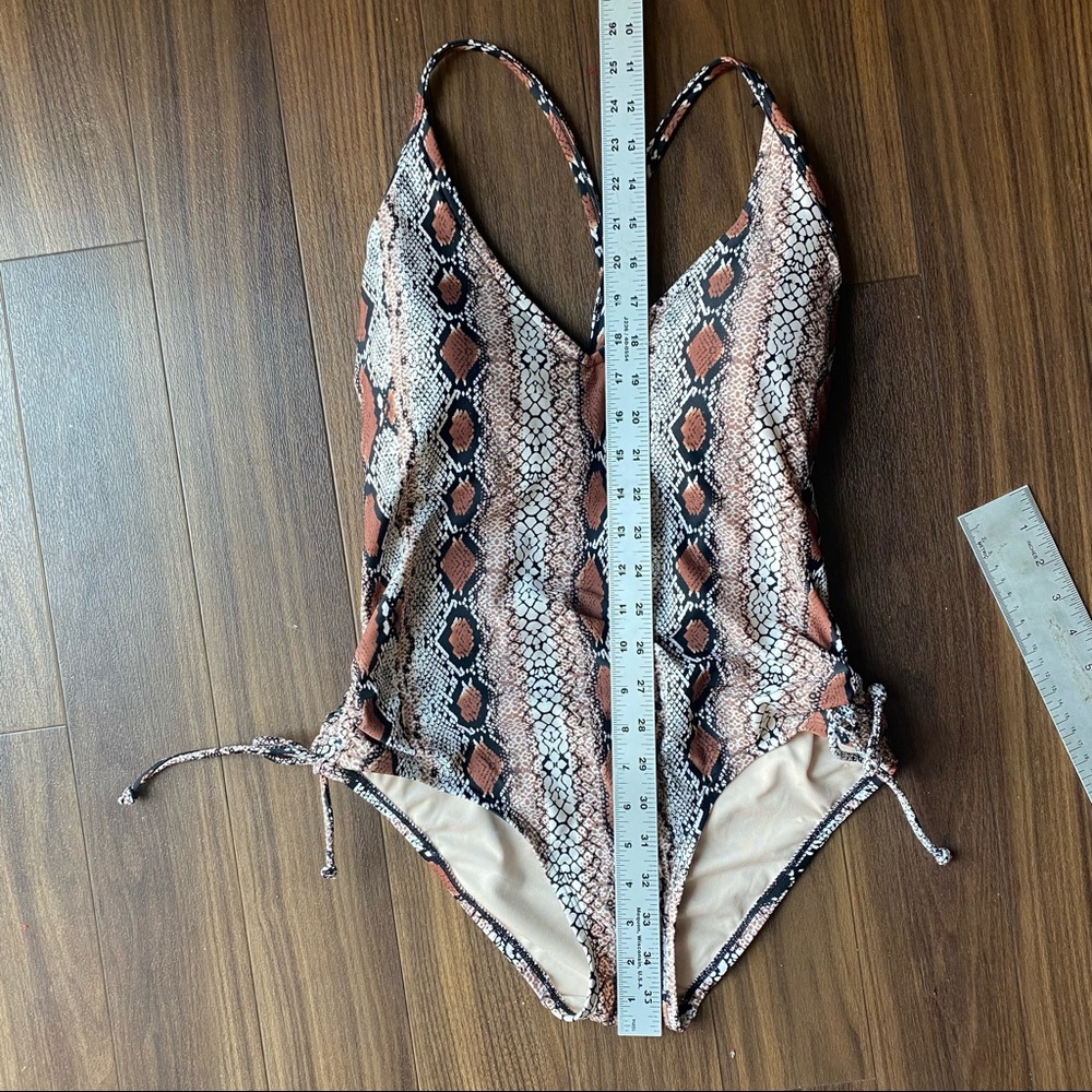 Kona Sol brown snake print one piece bathing suit